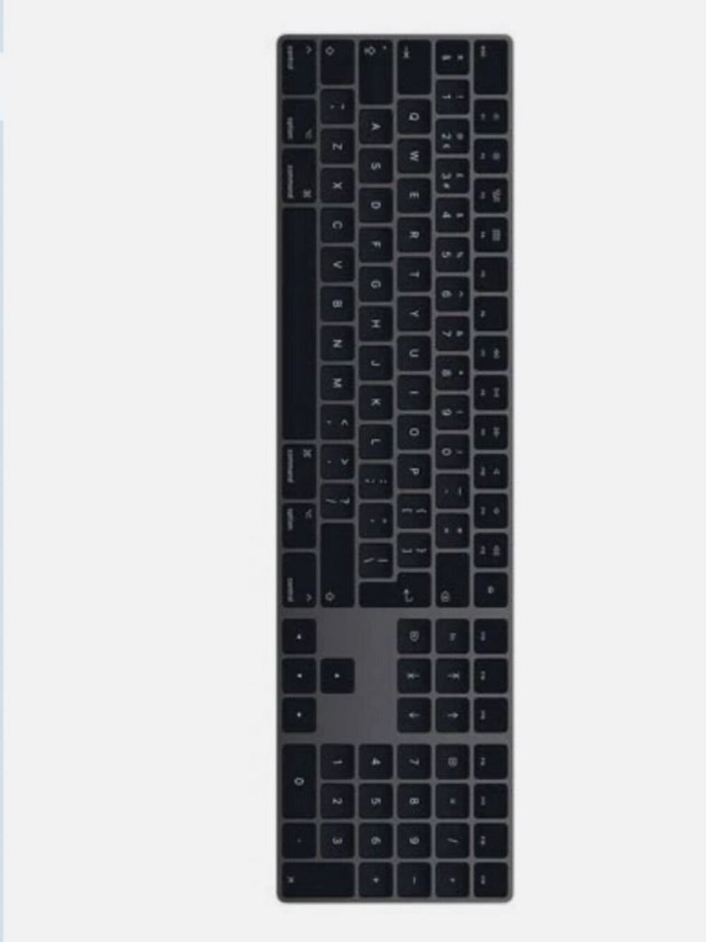 Apple Magic Wireless Keyboard w/Numeric Keypad, Space Gray (Black Keys), A1843